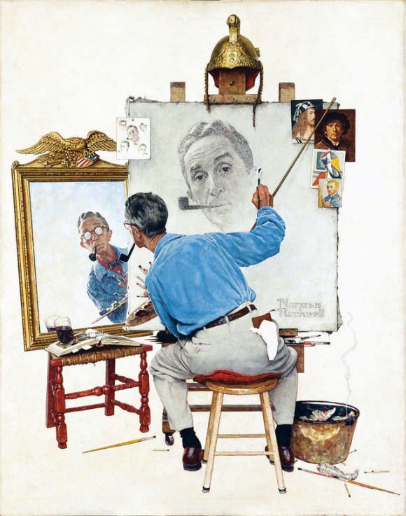 Norman Rockwell. Triple Self-Portrait, 1960. 